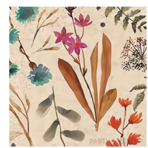 serwetki papierowe rosliny jesieni kraftowy paw 33 cm 20 szt