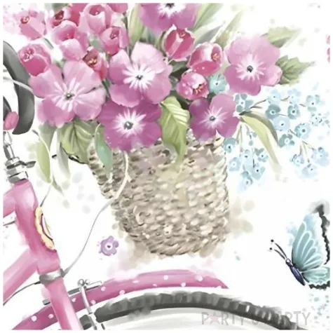 serwetki papierowe rower i kwiaty maki 33 cm 20 szt