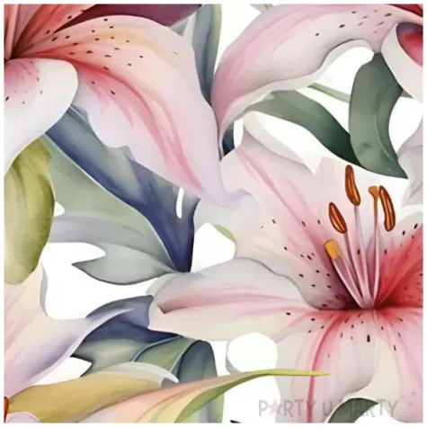 serwetki papierowe rozowe lilie maki 33 cm 20 szt