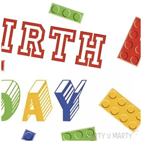 serwetki papierowe urodziny klocki maki 33 cm 20 szt