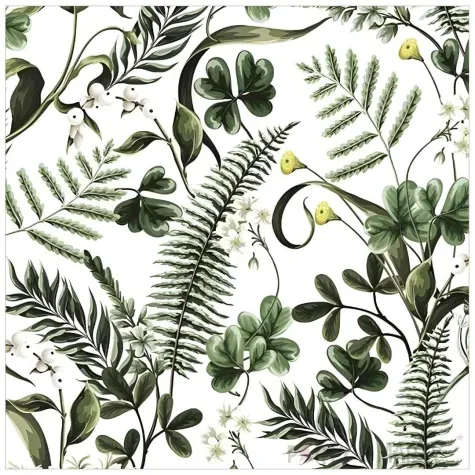 serwetki papierowe zielone liscie maki 33 cm 20 szt