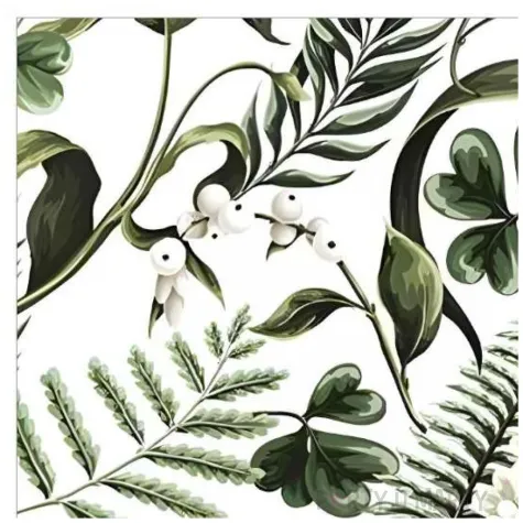 serwetki papierowe zielone liscie maki 33 cm 20 szt