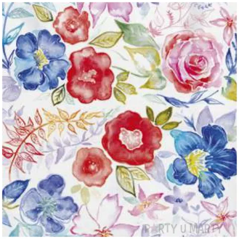 serwetki pastelowa kwiecisty dywan maki 33 cm 20 szt