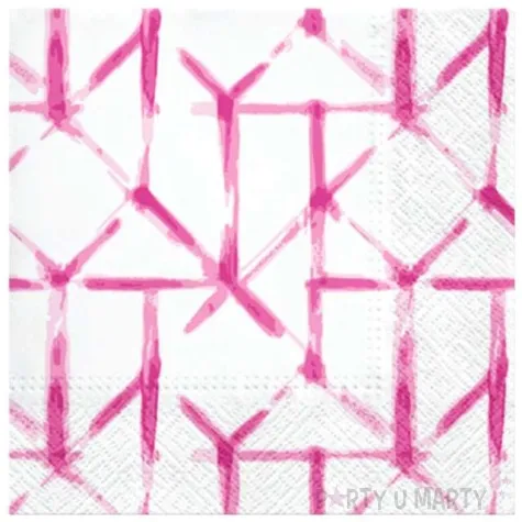 serwetki pastelowa siatka rozowe paw 33 cm 20 szt