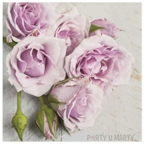 serwetki pastelowy bukiet roz maki 33 cm 20 szt