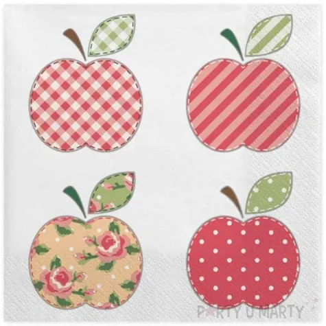 serwetki patchworkowe jablka maki 33 cm 20 szt