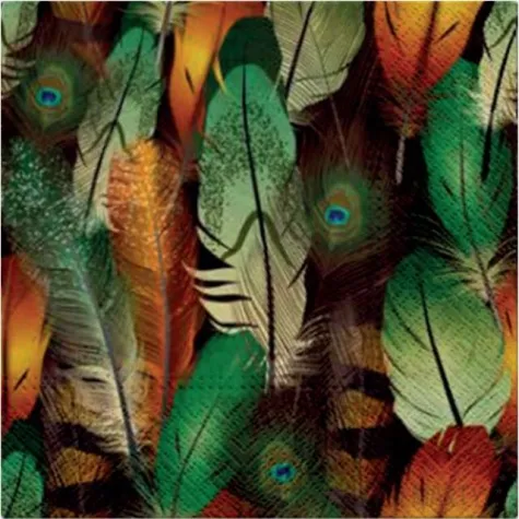 serwetki pawie piora paw 33 cm 20 szt