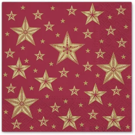 serwetki piekne gwiazdy czerwony paw 33 cm 20 szt