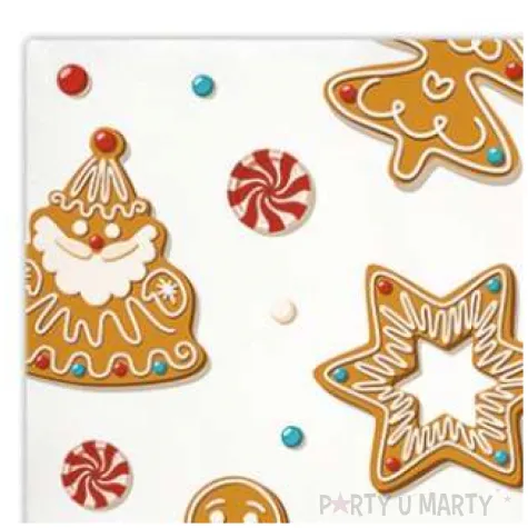 serwetki pierniki boze narodzenie paw 33 cm 20 szt