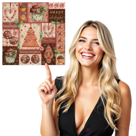 serwetki piernikowy kolaz maki 33 cm 20 szt