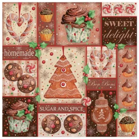 serwetki piernikowy kolaz maki 33 cm 20 szt