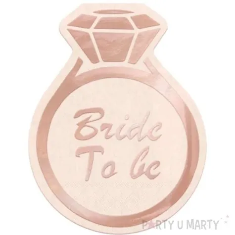 serwetki pierscionek bride to be rozowe zloto partypal 15 cm 10 szt