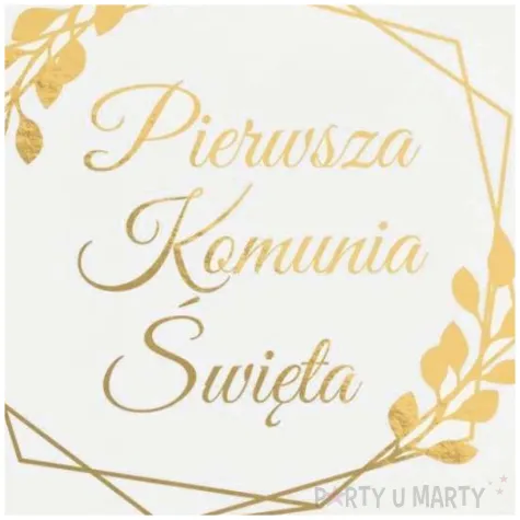 serwetki pierwsza komunia swieta golabki bialo zloty czakos 33 cm 10 szt