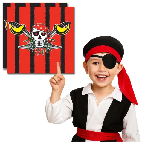 serwetki piracka czaszka folat 33 cm 20 szt