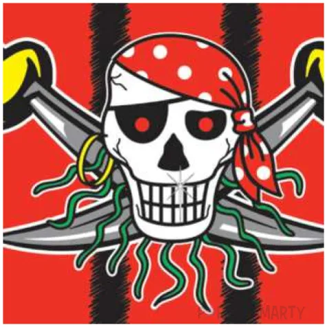 serwetki piracka czaszka folat 33 cm 20 szt