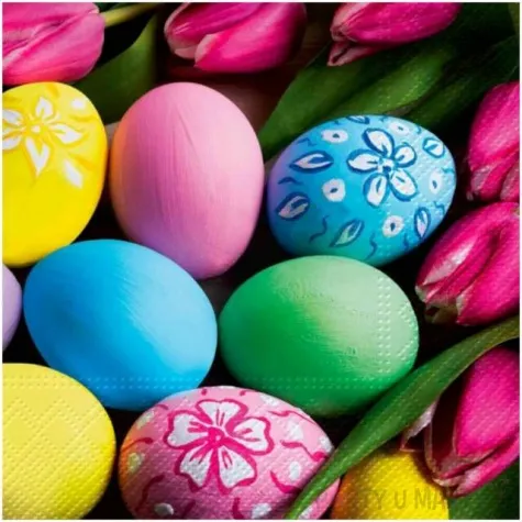 serwetki pisanki i tulipany paw 33 cm 20 szt