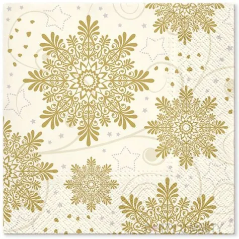 serwetki platki sniegu kremowe paw 33 cm 20 szt