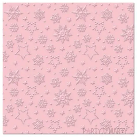serwetki platki sniegu rozowe paw 33 cm 20 szt