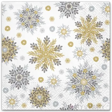 serwetki platki sniegu zlote paw 33 cm 20 szt