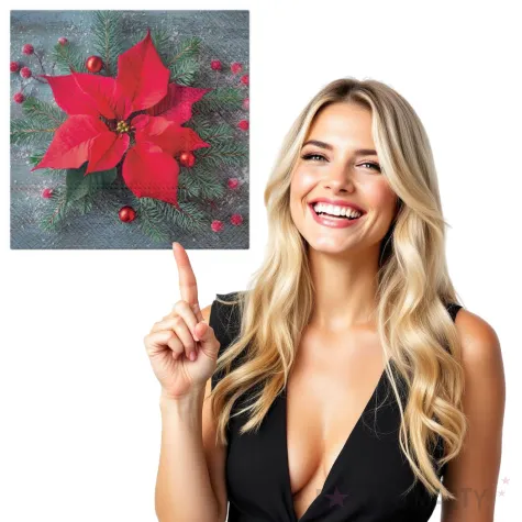 serwetki poinsecja na grafitowym tle paw 33 cm 20 szt