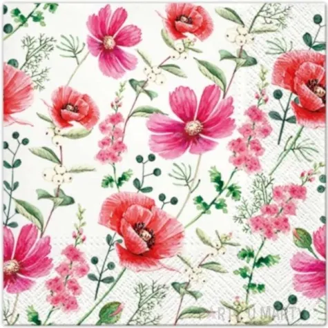 serwetki polne kwiaty paw 33 cm 20 szt