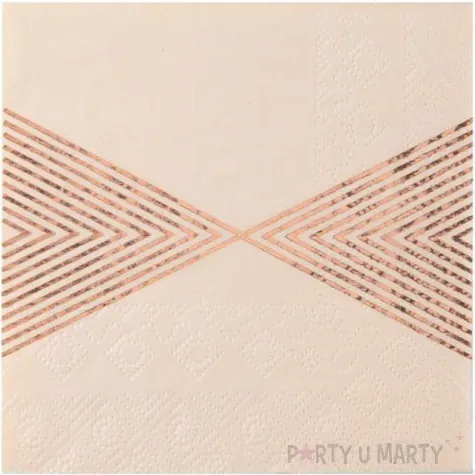 serwetki prazkowane metaliczne brzoskwiniowe santex 25 cm 20 szt