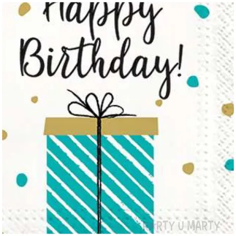 serwetki prezent urodzinowy paw 33 cm 20 szt