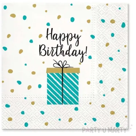 serwetki prezent urodzinowy paw 33 cm 20 szt