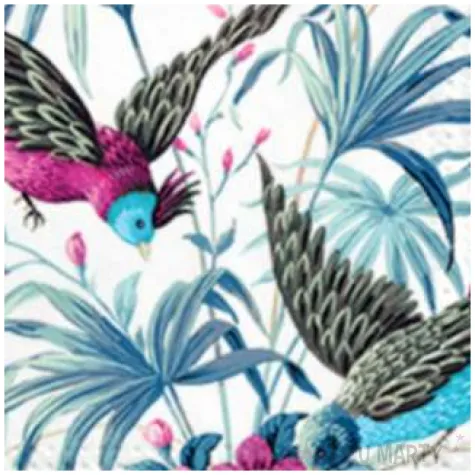 serwetki rajskie ptaki paw 33 cm 20 szt