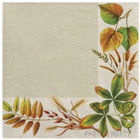 serwetki ramka z jesiennych lisci maki 33 cm 20 szt