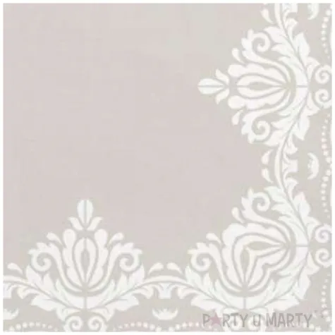 serwetki ramka z ornamentu bezowa maki 33 cm 20 szt