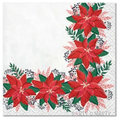 serwetki ramka z poinsecji paw 25 cm 20 szt