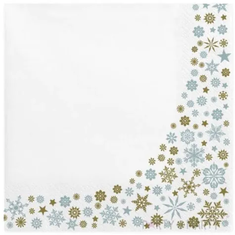 serwetki ramka ze swiatecznych platkow sniegu maki 33 cm 20 szt