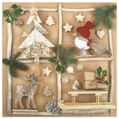 serwetki recznie robione dekoracje bozonarodzeniowe maki 33 cm 20 szt