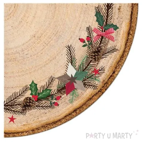 serwetki rondo rustykalne wieniec swiateczny paw 32 cm 12 szt