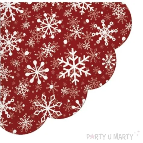serwetki rondo sniezynki czerwone paw 32 cm 12 szt