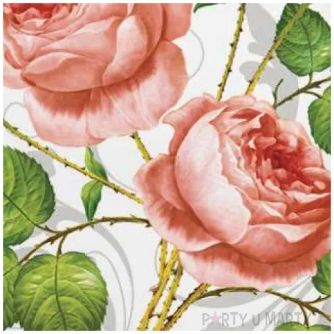 serwetki roza z kolcami maki 33 cm 20 szt