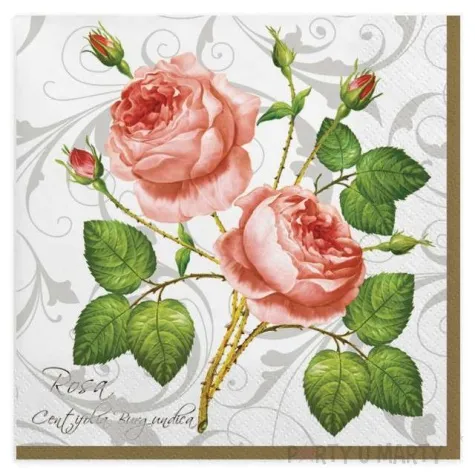 serwetki roza z kolcami maki 33 cm 20 szt