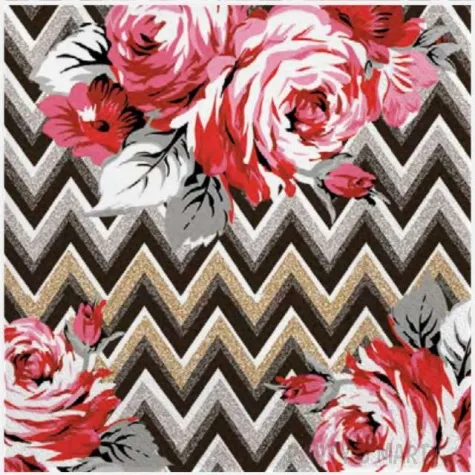 serwetki roze na tle zygzakow maki 33 cm 20 szt