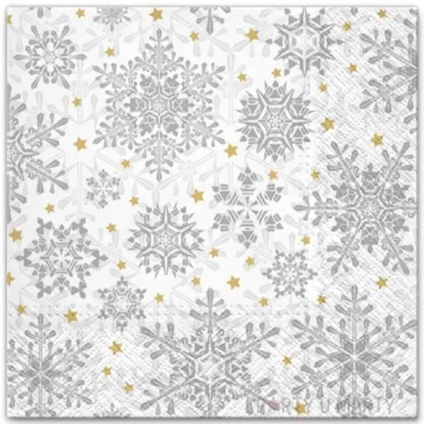 serwetki rozjarzone gwiazdki srebrny paw 33 cm 20 szt