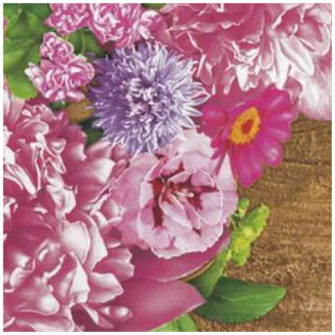 serwetki rozowy wianek z piwoni maki 33 cm 20 szt