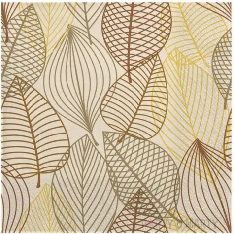 serwetki rysowane liscie maki 33 cm 20 szt