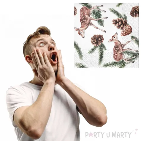 serwetki sarenki boze narodzenie paw 33 cm 20 szt