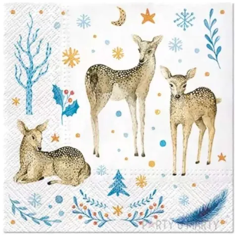 serwetki sarenki w lesie biale paw 33 cm 20 szt