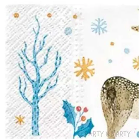 serwetki sarenki w lesie biale paw 33 cm 20 szt