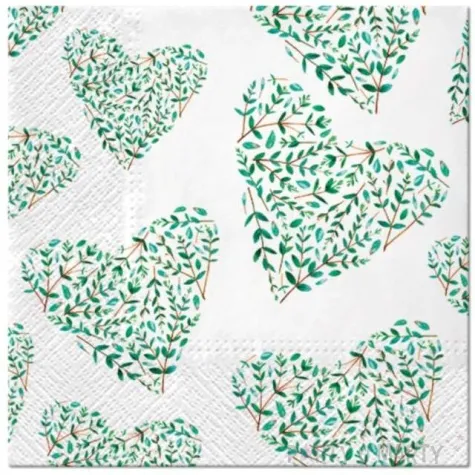 serwetki serca z galazek paw 33 cm 20 szt