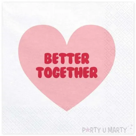 serwetki serce better together biale 33 cm 20 szt