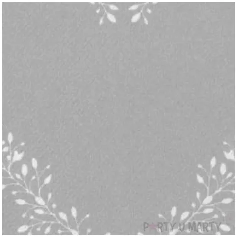 serwetki serce srebrne 40 cm santex 12 szt