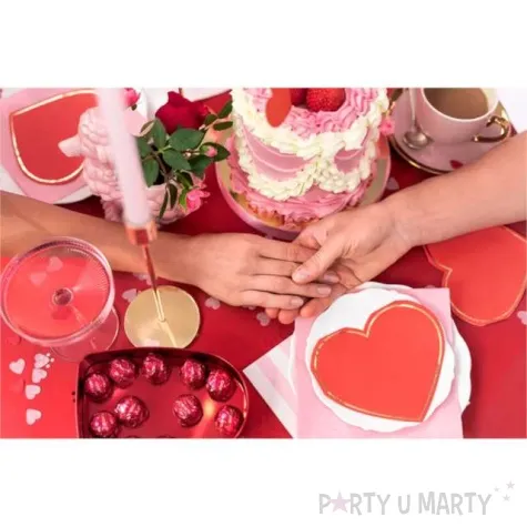 serwetki serce ze zlotym obrysem partydeco 25 cm 20 szt