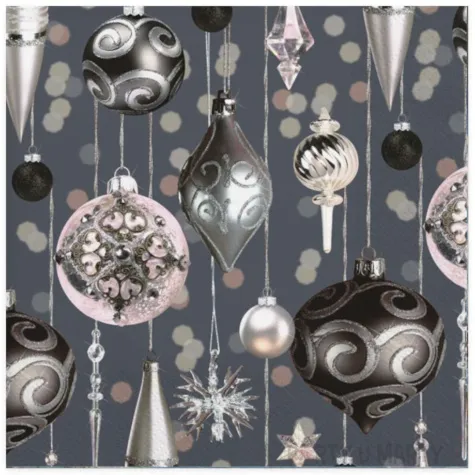 serwetki serwetki srebrno rozowe ozdoby swiateczne maki 33 cm 20 szt